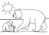 Disegno di mamma orso con orsetto da colorare