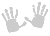 Stencil impronta di due mani