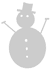 Stencil con disegnato un pupazzo di neve