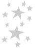 Stencil con disegnate stelle di varia misura