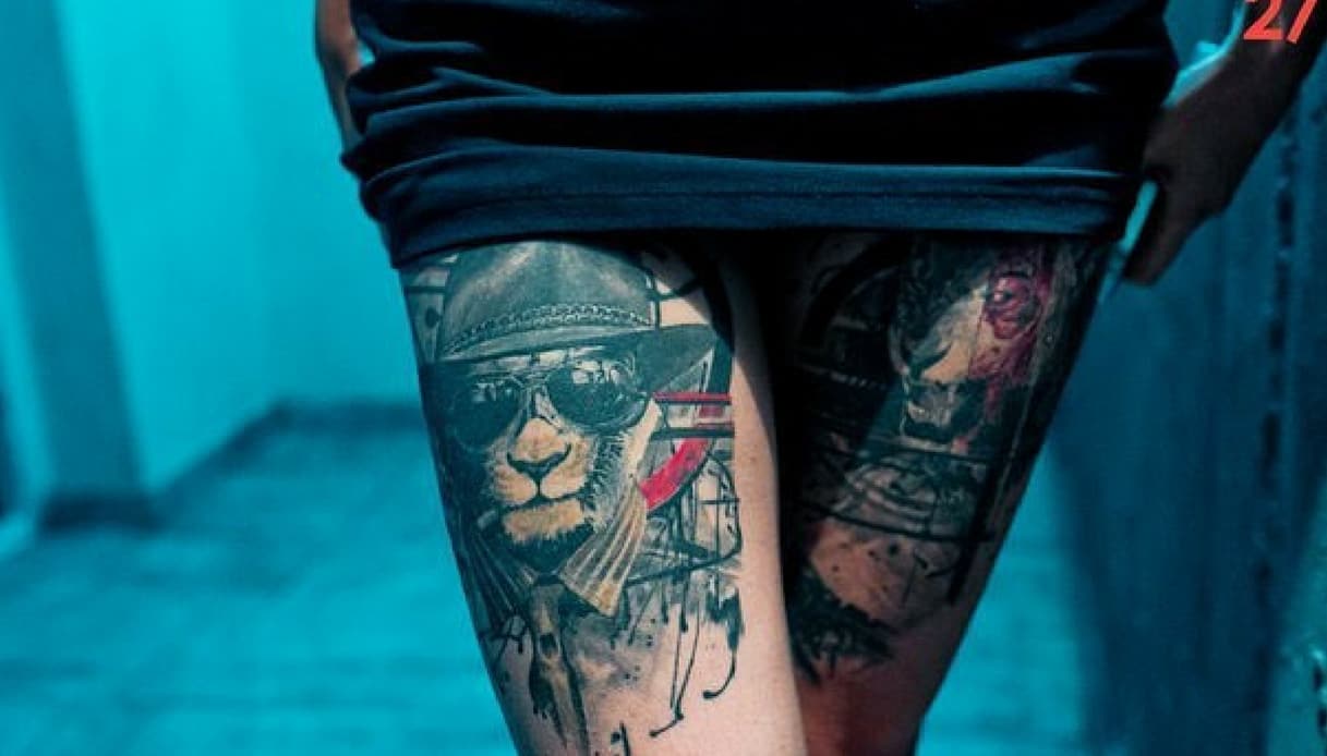 Tatuaggi Realistic Trash Polka