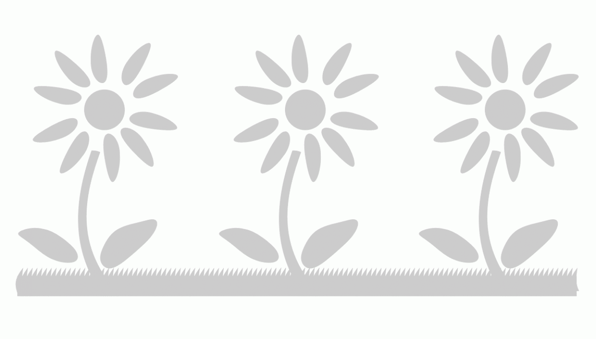 Stencil greca con fiori su base erbosa