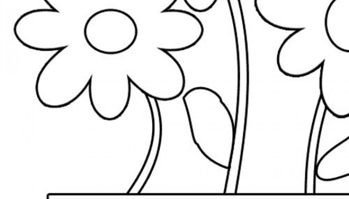 vaso con fiori da colorare