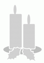 Candele con vischio di Natale stencil