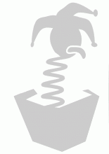 Stencil scatola regalo con testa giullare e molla