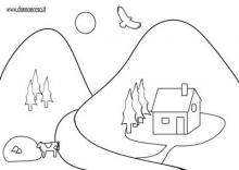Disegno da colorare Paesaggio montano