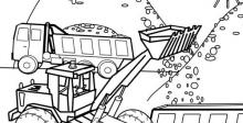 Disegno di una ruspa al lavoro
