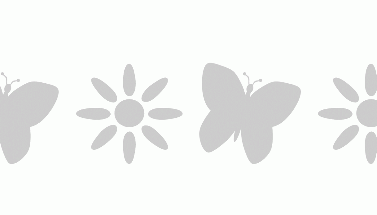 Stencil greca con farfalla che si alterna ad un fiore